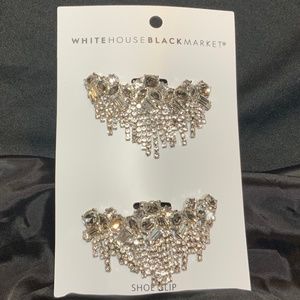 WHITE HOUSE BLACK MARKET SHOE CLIP , SILVER and BLACK & SILVER W/ CRYSTAL